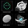 Luxury Mens Watches Rubber Strap Male Business Mechanical Wristwatches Night Light Automatic Date Watch