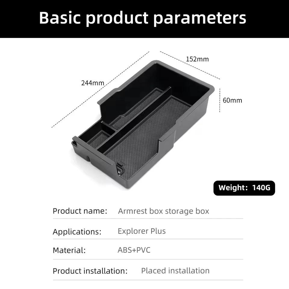 for Chevrolet Chevy Equinox 2025 Center Console Armrest Storage Box Organizers Tray Tidying Black Car Accessories