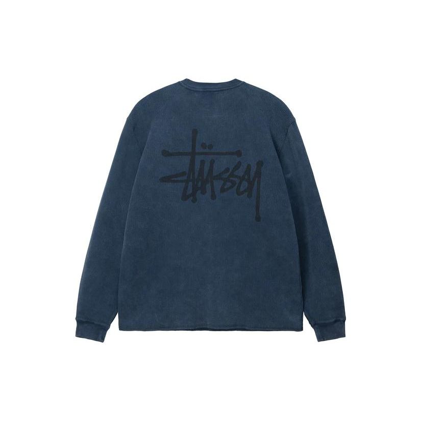 Stussy FW22 Letter Print Crewneck Pullover Long Sleeve Sweatshirt Men sweatshirt 1140336