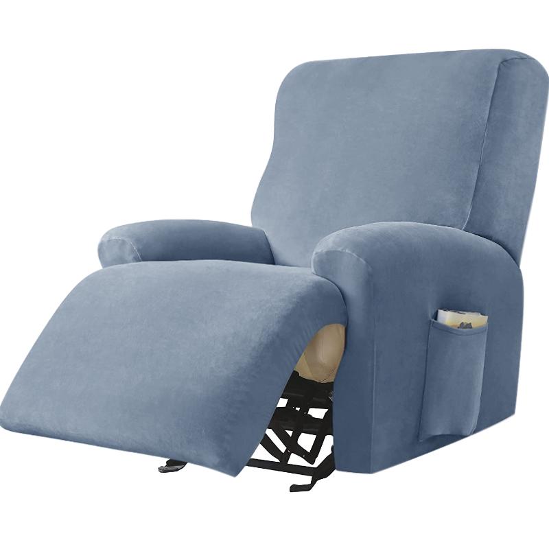 Single Seat Anti Slip Recliner Sofa Covers Velvet Stretch Reclining Couch Slipcovers Furniture Anti Cat Scratch Recliner Chair Spilcover