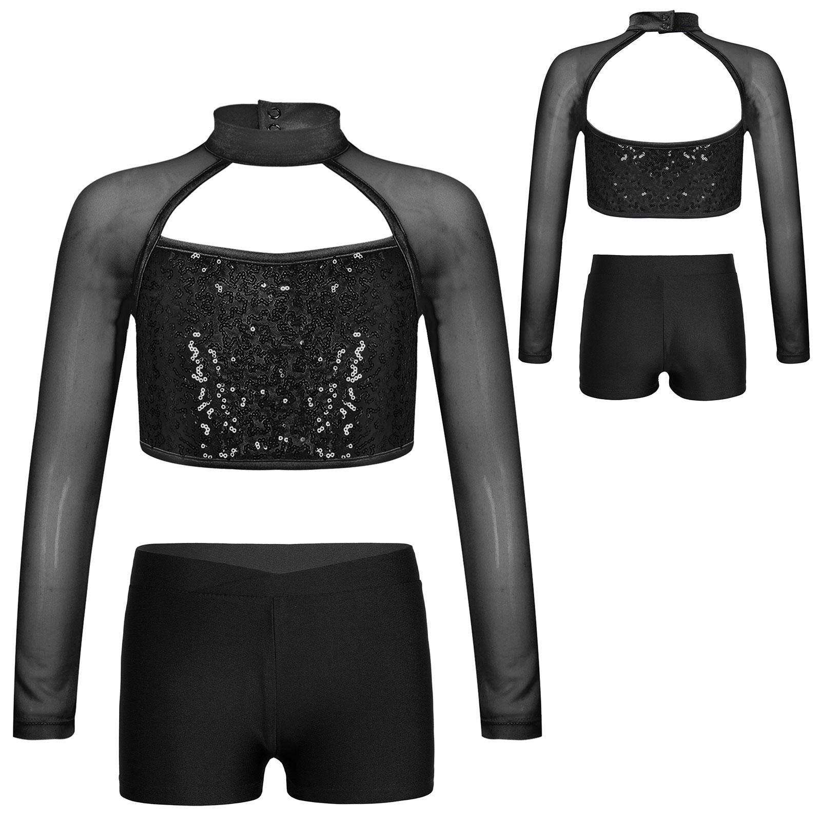 Children s Girls Jazz Dance Costume Kids Sequins Rock Music Festival 80s Disco Outfit Modern Hip Hop Party Performance Clothes 6