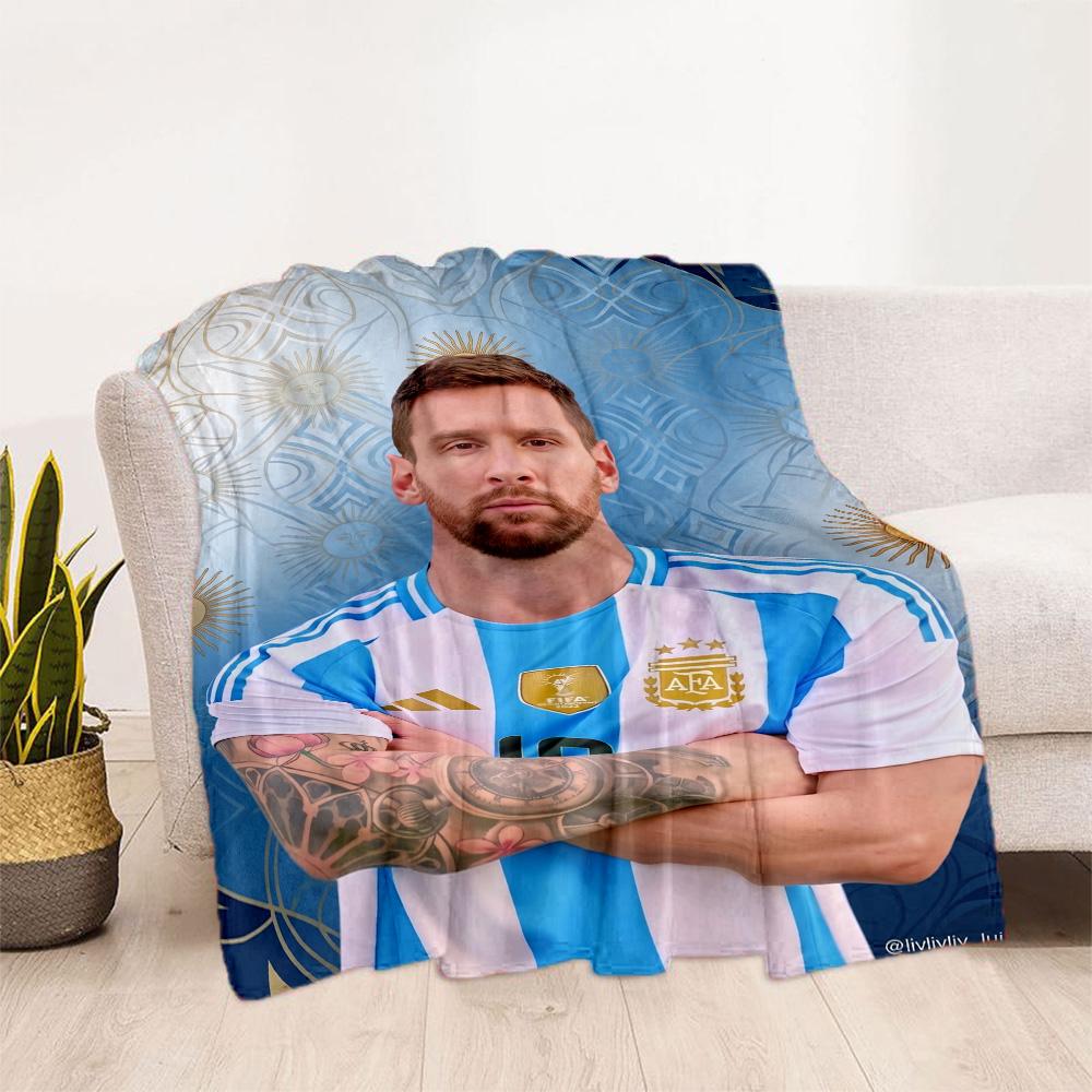 Messi 496 Blanket Ultra-Soft Suitable for Bed Picnics Office Chair All-Season Use Playful Design Gift for Travel Home Birthdays