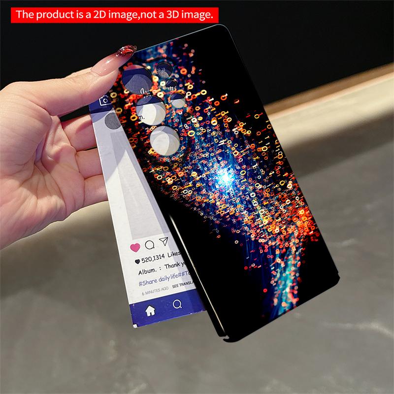 2DFlat Samsung Phone Case Binary Data Flow Digital Art Phone Case Applicable To Galaxy S22 S23 S24 S25ULTRA S26 A12 A13 A14 A15 A16
