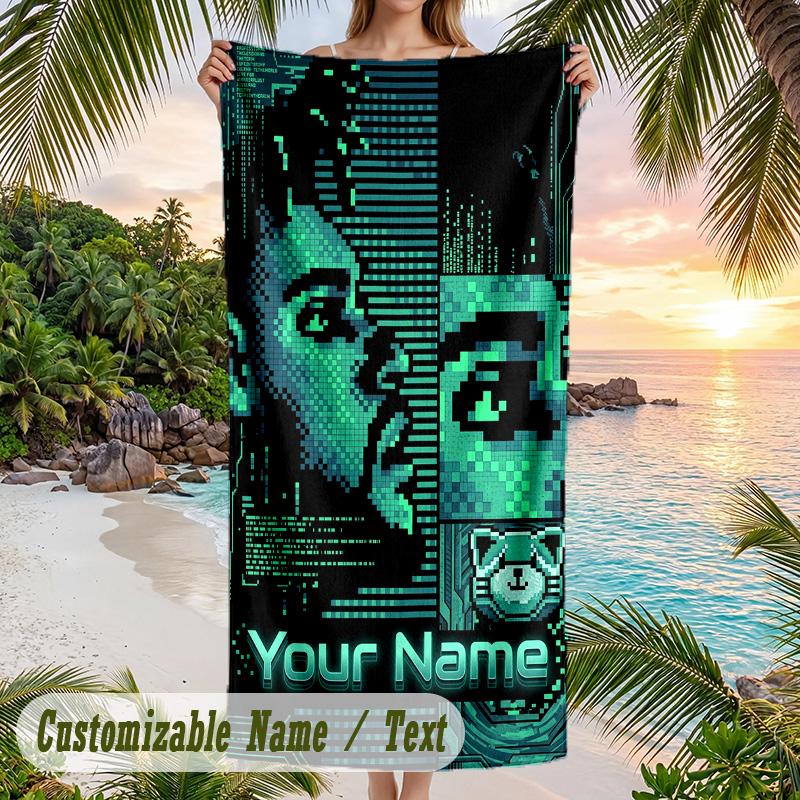 The Weeknd Beach Towel, Personalized Custom Name Text, Quick Dry Large Absorbent Towel For Beach Pool