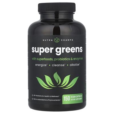 Superfoods, Super Greens with Probiotics and Enzymes, 150 Veggie Capsules