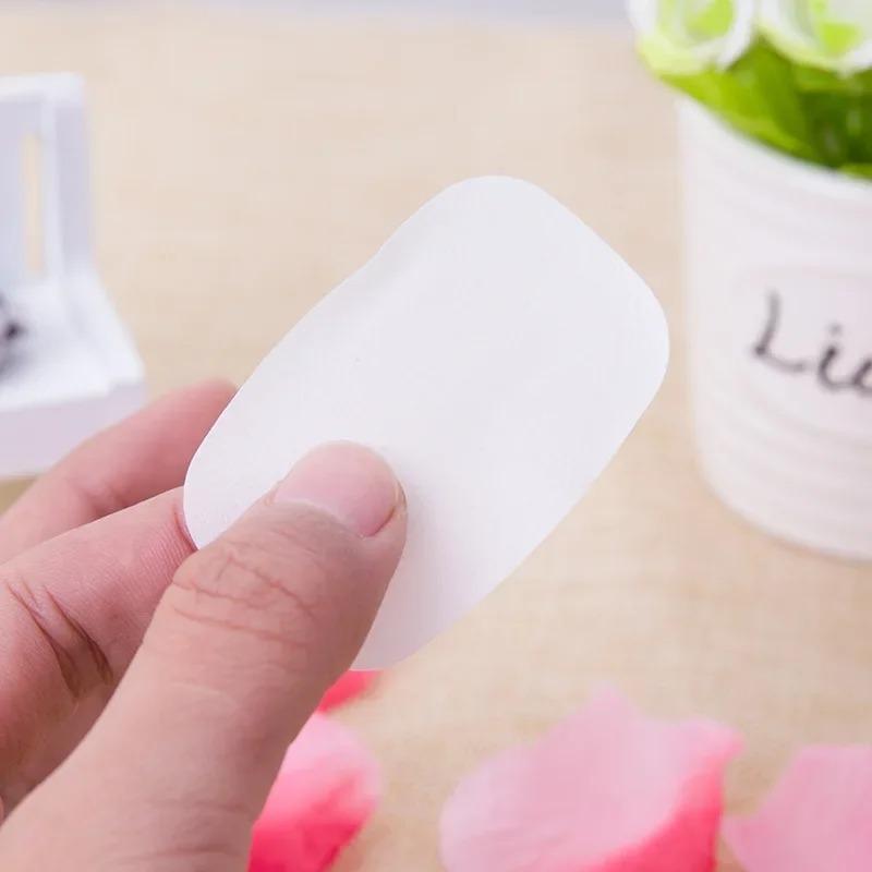 Disposable Soap Tablets Soap  Paper Sheets Portable Travel Fragrance Bath Towels  Foam Paper Soap Boxes Soap Sheets Soap Dish