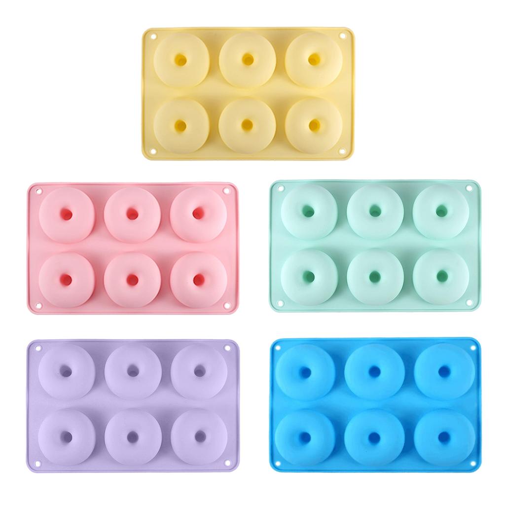 Donut-Backform aus lebensmittelechtem Silikon mit 6 Mulden, Donut-Form, antihaftbeschichtet, hitzebeständig, Backform für Kekse, Backblech