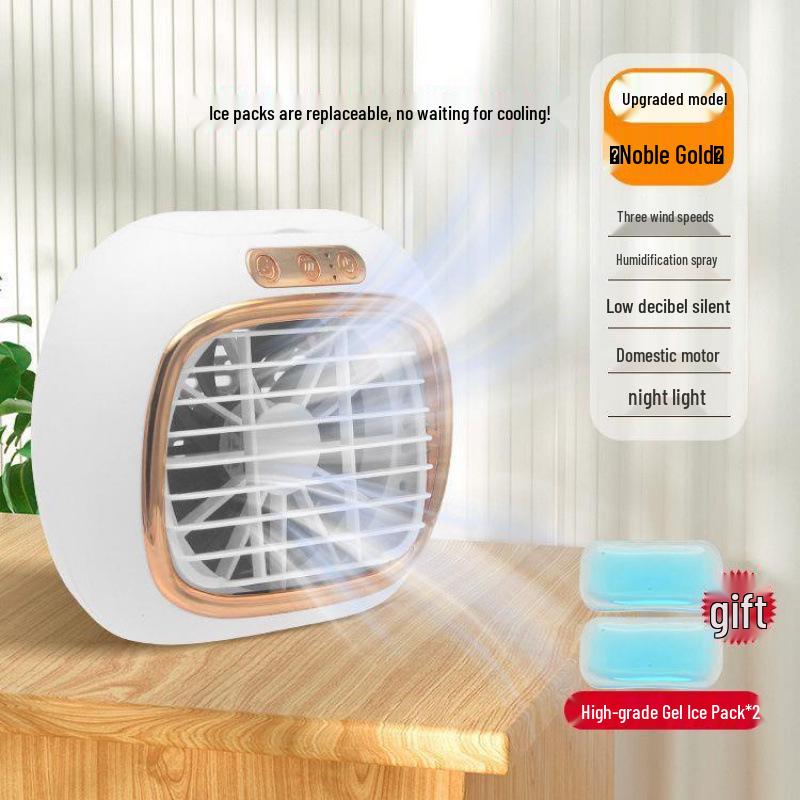 Compact USB Mini Desktop Air Conditioner Fan for Home, Office & Dorm – Cooling & Moisturizing Function