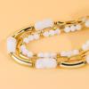Stylish Geometric Multiple Layer Bead Necklace For Women Fashion Jewelry With Resin Accent Layer Designs For Daily Wear
