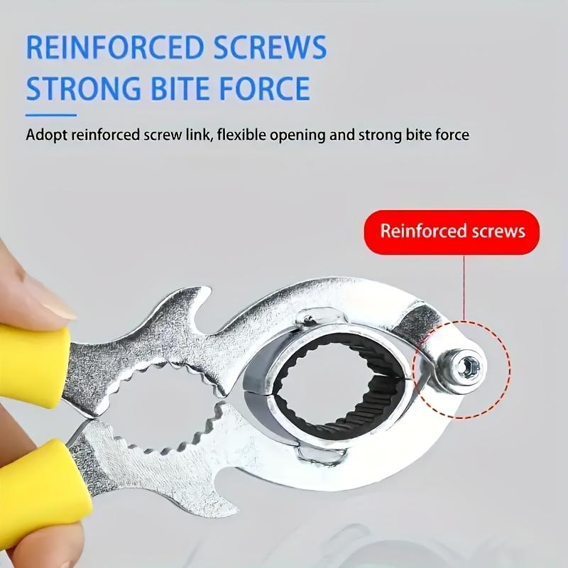 1pc Multifunctional Faucet Wrench with Yellow Rubber Grips - Kitchen & Bathroom Sink Aerator and Filter Removal Tool, Durable Metal Construction