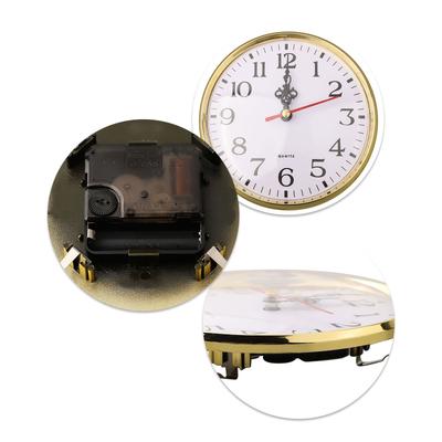 Insert de Mouvement d'Horloge à Quartz 130MM Remplacement DIY avec Chiffres Arabes Bordure Dorée pour Décoration Intérieure Silencieuse et Précise Projets d'Artisanat