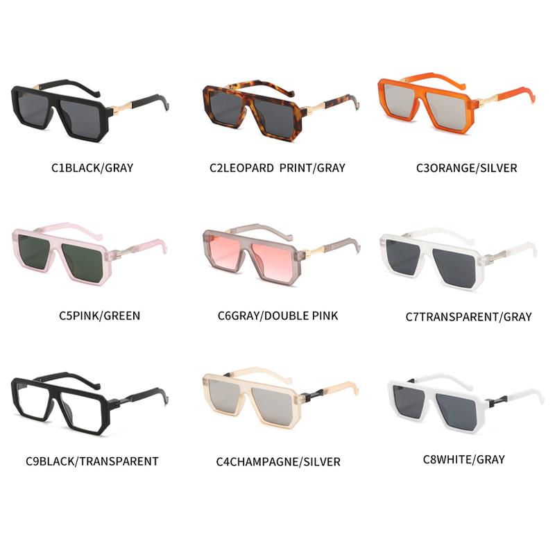 Xiaomi Óculos de Sol Quadrados Y2K para Homens e Mulheres, Haste de Metal Dourado com Decoração, Lentes Piloto Oversized para Festa, Rua, Viagem, Proteção UV400