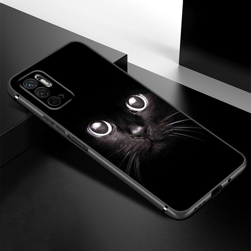 Schwarze Katze Starrendes Auge Handyhülle Für Xiaomi Redmi Note 7 8 9 10 Lite 11 11E 11T 12 Pro 11S 4G 10T 5G 8T 9S 10S TPU Schwarze Hülle