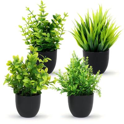 1/4 stuks Kunstplanten Potplant Groen Bonsai Kleine Boom Gras Plant Pot Ornament Nepbloem voor Huis Tuindecoratie Bruiloftsfeest