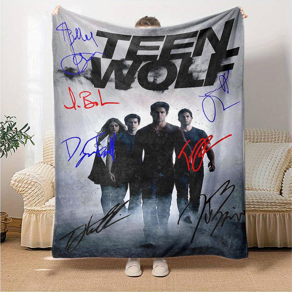 Teen Wolf Poster Flannel Blanket Super Soft Warm Cozy Blanket for Sofa Bed Office Travel All‑Season Home Decor Gift