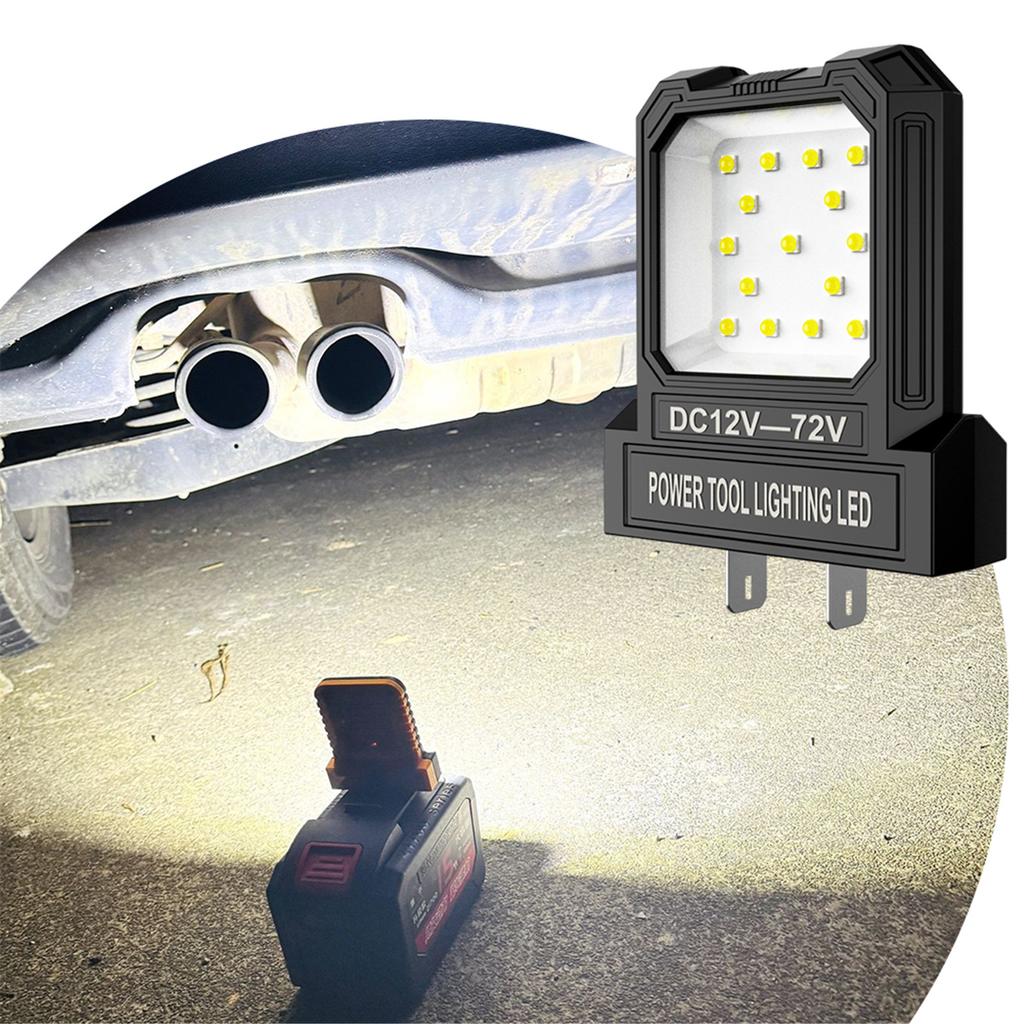 12V-72V LED Mini Pocket Work Light with 2 Modes Lighting No Battery Super Bright Spotlight for Garage Car Repair Camping Fishing