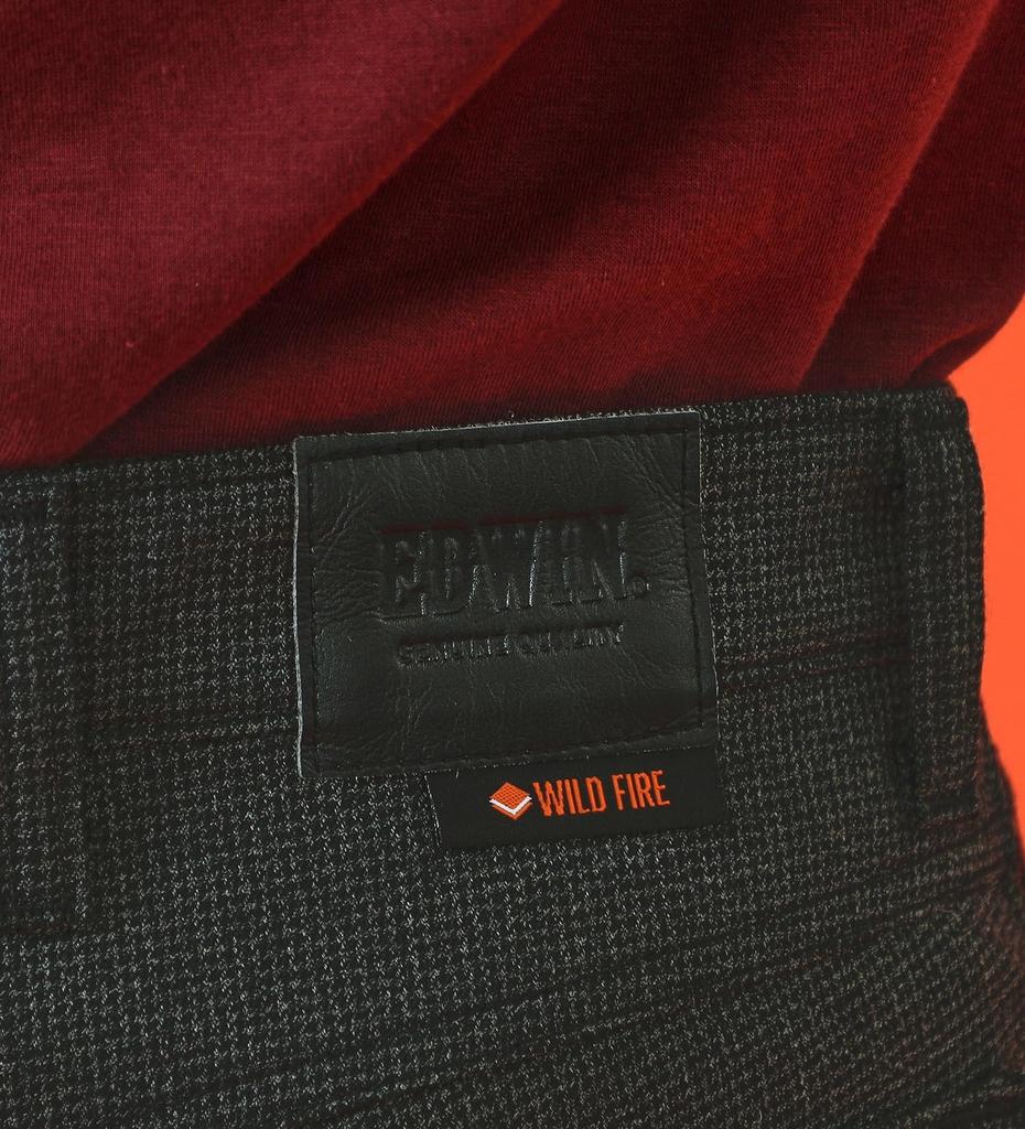 Edwin Wild Fire Straight Denim Check Plus Winter Jeans Men's Pants, Warm, Three-Layer Construction, 2, Sizes,