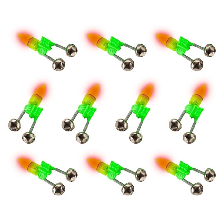 Bright LED Fishing Light LED Night Fishing Rod Bites Alerts Alarm with Twin Bells Rings Indicator For Anglers Enduring
