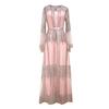 Women Long Sleeve Sequin Mesh Suit Gown Long Two Piece Dress