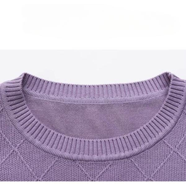 Frühling und Herbst Einfarbig Damen Rundhals Hohl Mode Pendeln Langarm Lose Pullover Gestrickte Tops