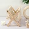 1PC Floor Standing Rack Foldable Cotton Rope Woven Rack Bohemia Book Rack Macrame Basket 32x19x25cm