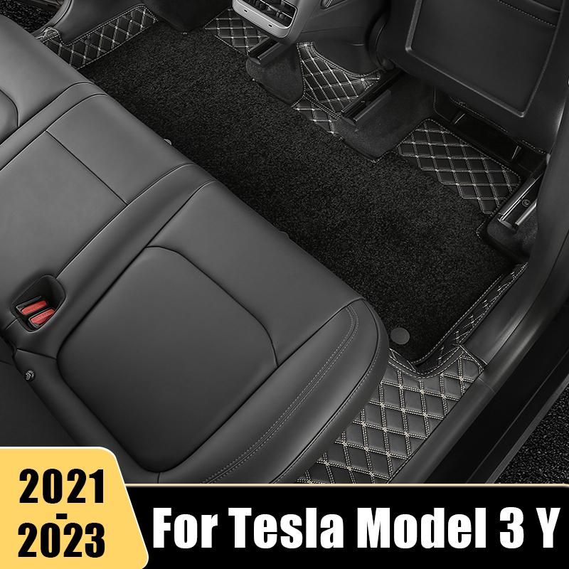 

Аксессуары для салона автомобиля для Tesla Model 3 Model Y 2021 2022 2023 кожаные коврики на заказ LHD подставка для ног защита ковра