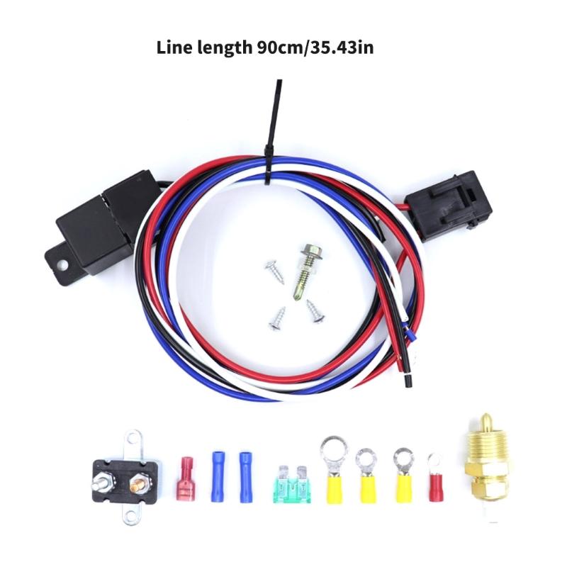 60A Automotive Relays Kit 12V 4 Wire Engine Grounding Switches For Cooling Fan Wiring Harness
