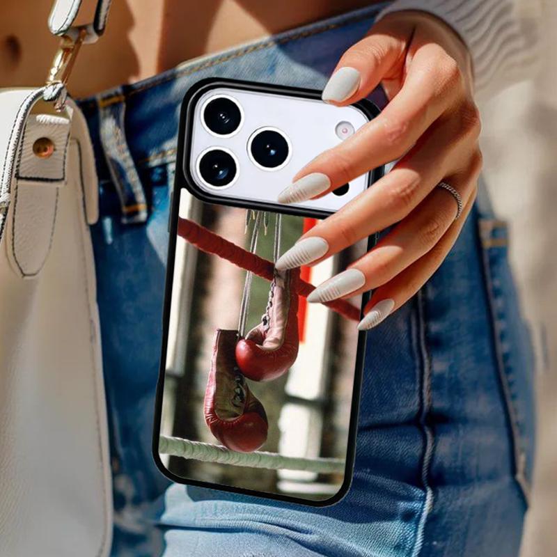 Boxing Gloves Hanging On a Wall Phone Case For iPhone 17 Air 14 15 13 12 Max Cover For Apple 14 15 16 16e 11 Pro Max Plus Coque