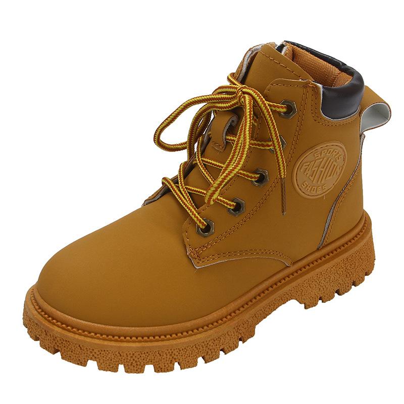 Spring and Autumn Children's Martin Boots Boys' Boots Girls' Non-slip Single Shoes Autumn and Winter Fleece Thickened Snow Boots Winter