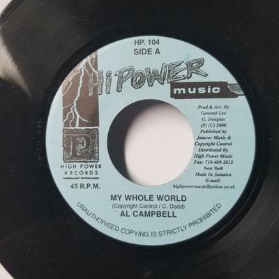 7inch Record AL CAMPBELL - My Whole World HP104 Hi Power Music Jamaica Reggae, Ska & Dub Used