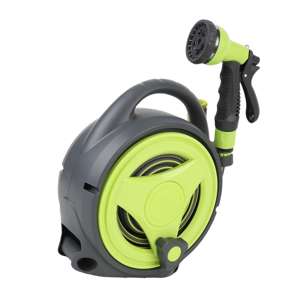 Portable Hose Reel, High Efficiency Water Hose Reel with Spray Nozzle 39.4 Feet for Garden