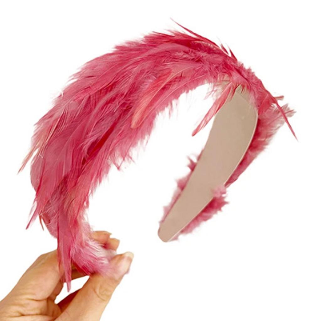 Tea Party Feather Fascinator Headband for Party Wedding Colorful Feather Fascinator Hair Hoop Cosplay Party Headdress