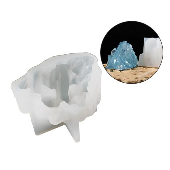Moule en Silicone Réutilisable Forme Irrégulière Antiadhésif Texture Claire Résistant à la Chaleur Bricolage Qualité Alimentaire Forme de Grappe de Cristal Artificiel Pierre