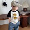 Kids Cotton Colorblock Print T Shirt Summer Boys Girls Casual Round Neck Short Sleeve Top