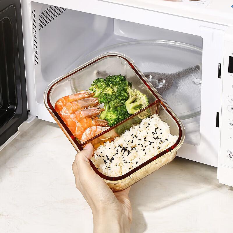 TAYOHYA Amber Star River 2-Compartment Glass Food Container