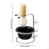 3 in Shaving Brush Set Metal Rack Ergonomic Portable Bathroom with Bowl and Stand Kit for