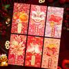 6pcs Rectangular Chinese New Year Red Envelope Hot Stamping Red Packet Household HongBao  2025