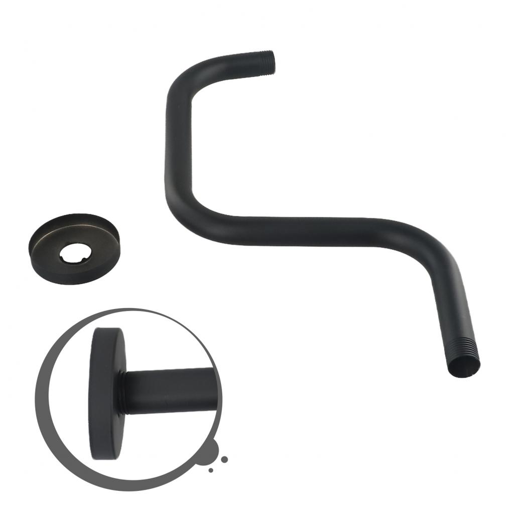 With Flange Ceiling Bracket Shower Head 13inch Black Head Extension High Quality
