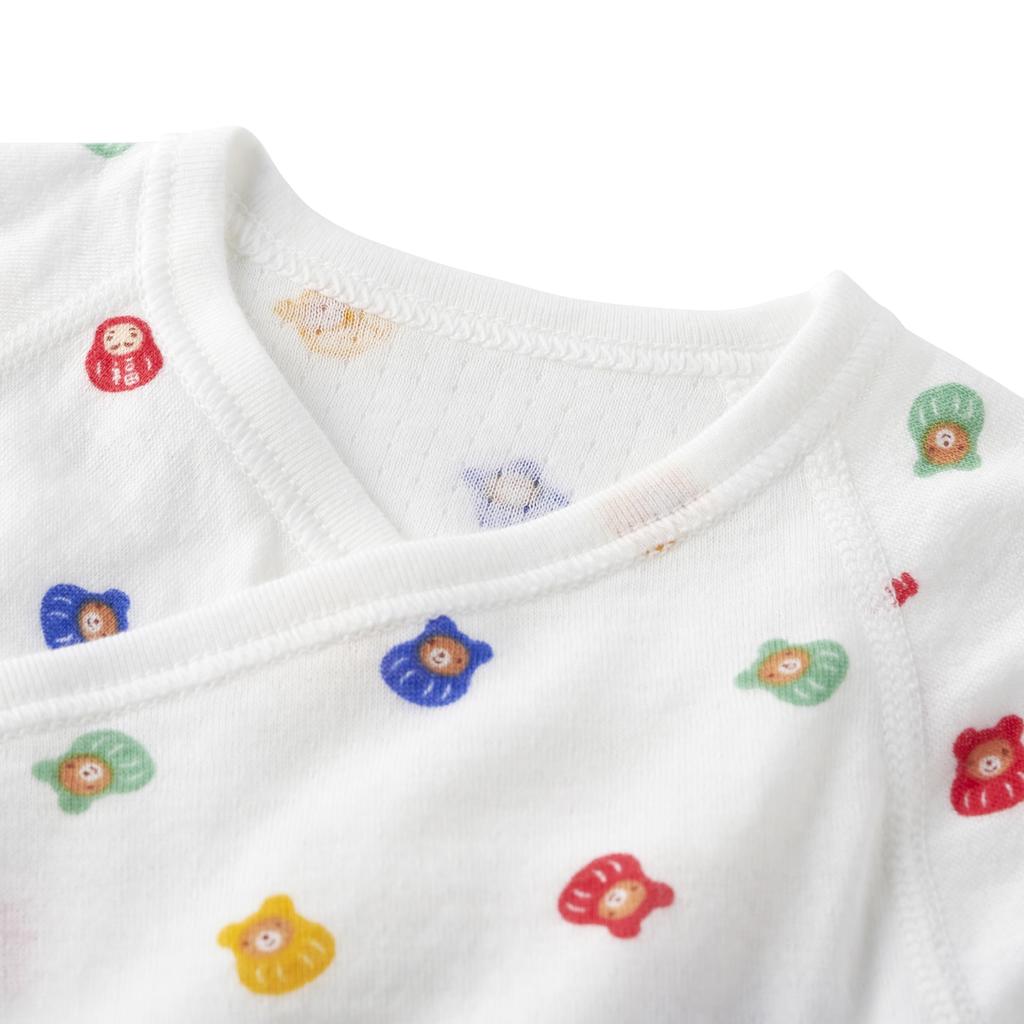MIKI HOUSE Combi Baby Made In for Boys and Size Multicolor Undershirt, All-Over Print, 100% Cotton, Japan, Girls, Newborn, 40-2336-145, 60-70cm,