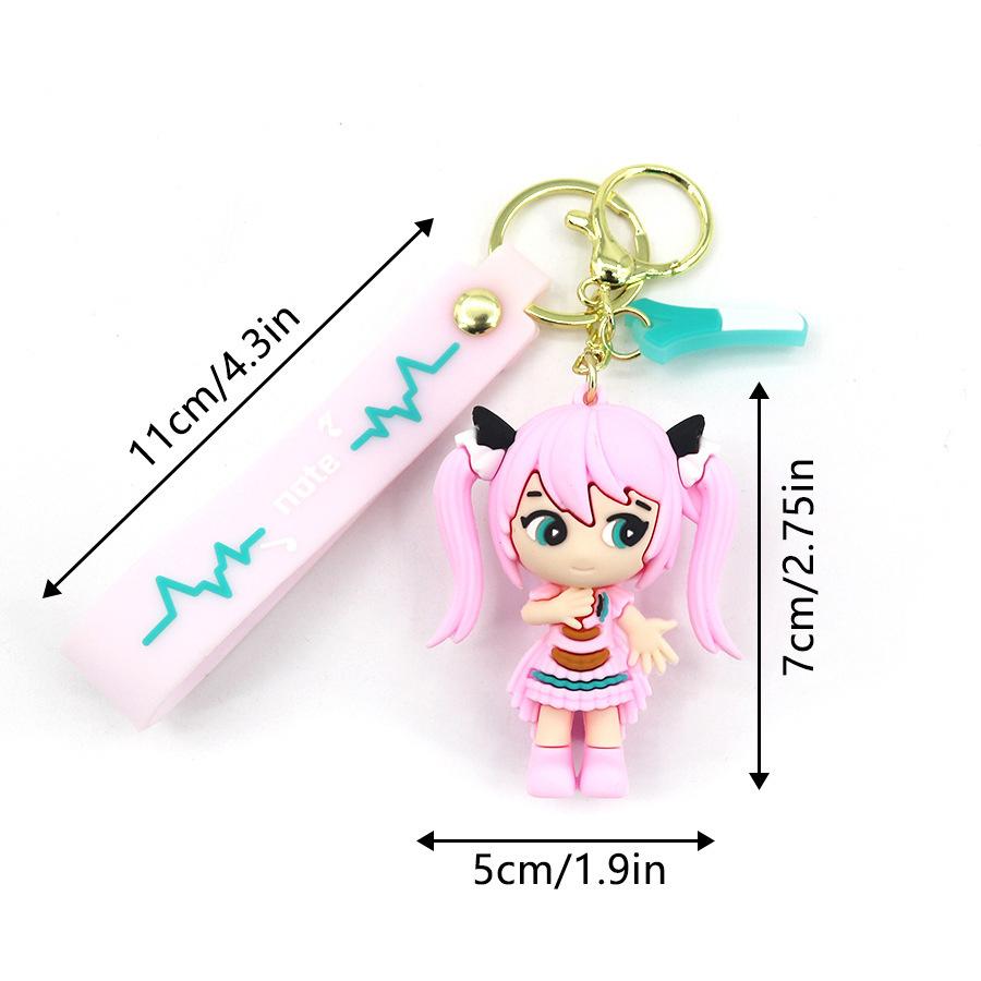 

Anime New Hatsune Miku Keychain Fashion Jewelry Resin Action Figures PVC Key Ring Bag Pendant 8cm