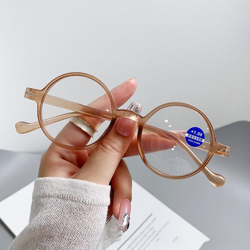 New Personalized Round Frame Women'S Reading Glasses Ultra Light Neutral High Quality Anti Blue Light Presbyopia Glasses