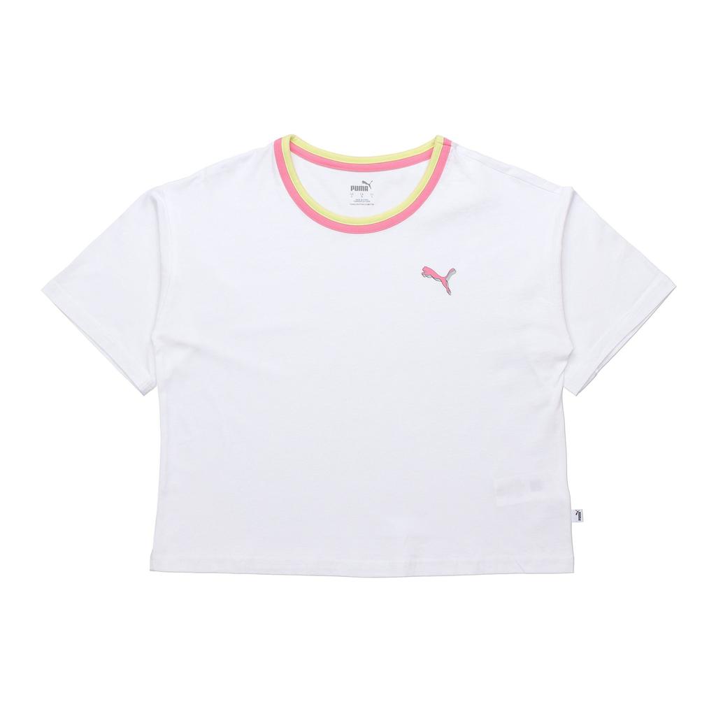 Puma Celebration Style Tee Women Tops White 586043-02