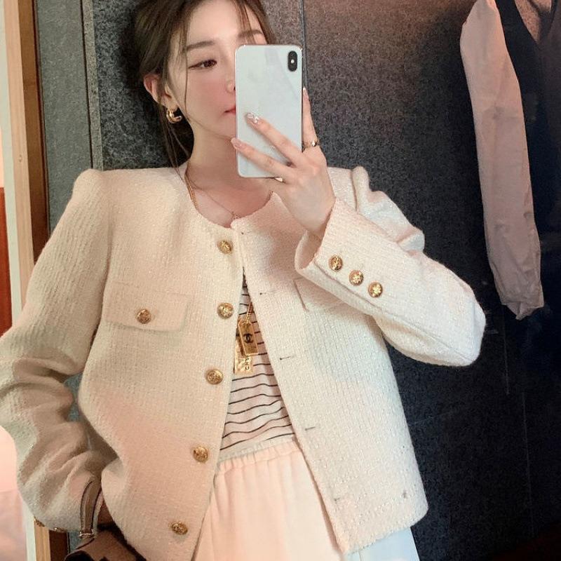 

Autumn and Winter New Fat Sister Large Size Small Fragrant Woolen Coat Ladies High Quality Durable Construction Practical Daily Use S