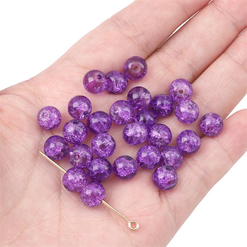 8/10mm Crackle Bicolor Glass Beads for DIY Jewelry