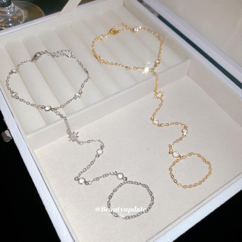 Zircon Mangxing integrated bracelet ring, cold wind bracelet, light luxury and high-end jewelry for women