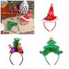 Set Of 4 Adjustable Size Headbands Christmas Themed Headwear Handmade Festives Costume Accessories Party Supplies