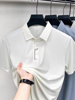 Men's Ice Silk Short-Sleeve Polo Shirt - Summer Business Casual Style