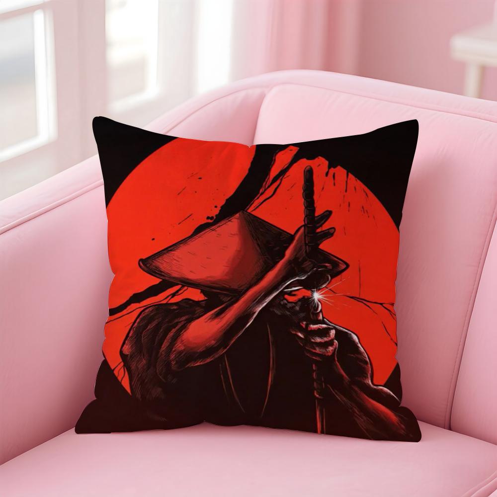 Samurai Klassischer Japanischer Anime NNinja Schriftrolle Kissenbezug Kissenhülle Weiches Hautfreundliches Gewebe Verdeckter Reißverschluss