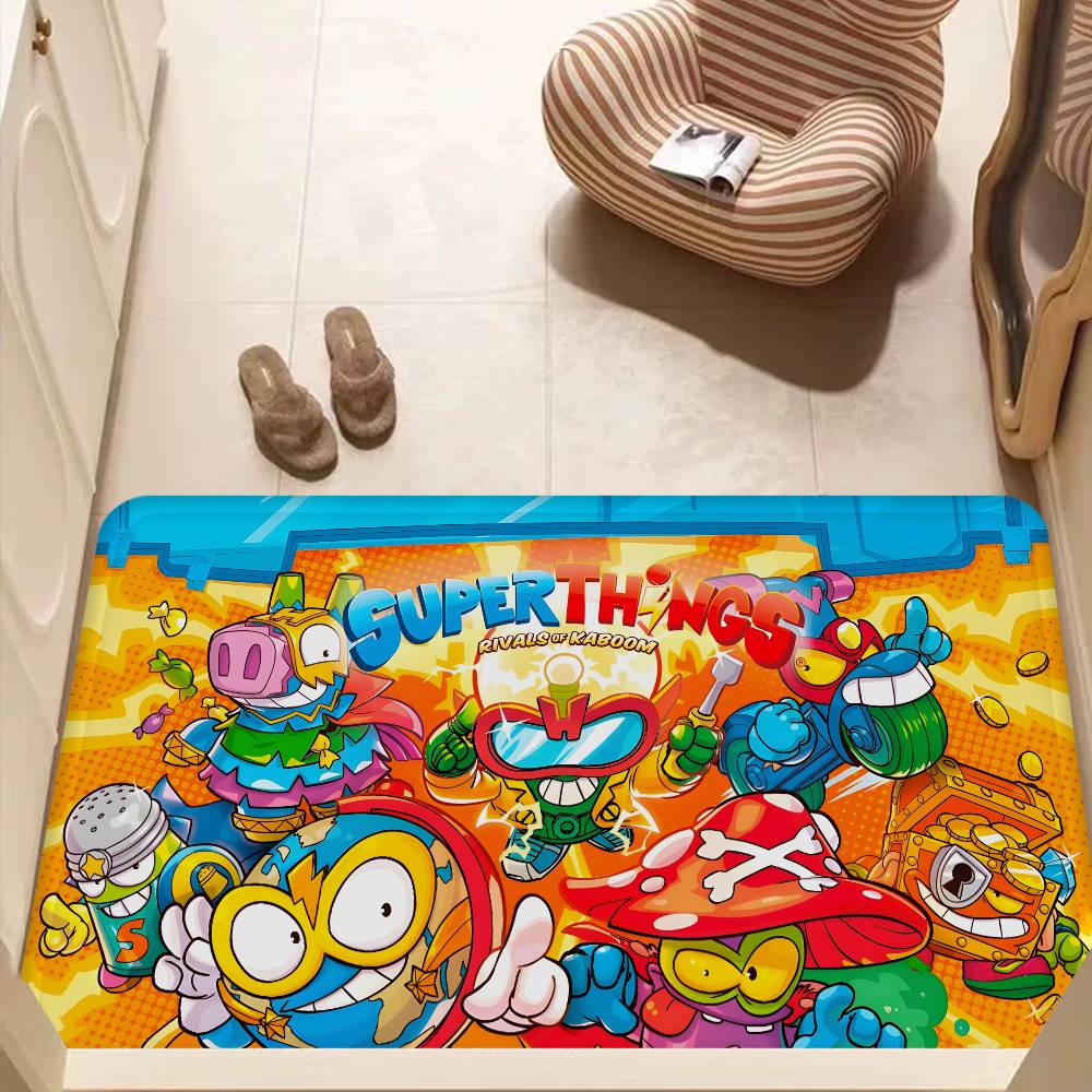 Cute Cartoon Super Zings Floor Mat INS Style Soft Bedroom Floor House Laundry Room Mat Anti-skid Household Carpets