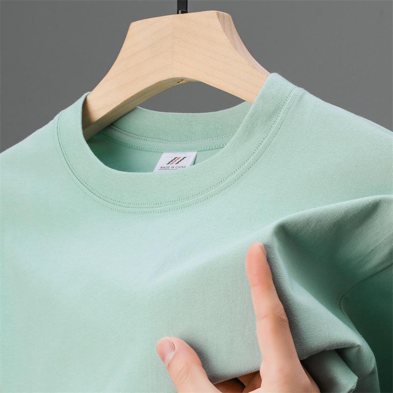 

26 Summer Men s Combed Cotton 230g Heavyweight Short Sleeve T-shirt - High-end, Pure Cotton Casual Versatile Base Layer S зелёный